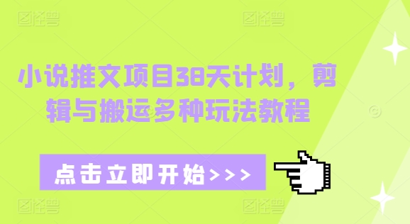 小说推文项目38天计划，剪辑与搬运多种玩法教程-江南创业网