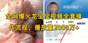 全网爆火龙宝宝视频全套操作流程，播放量2000万+-江南创业网
