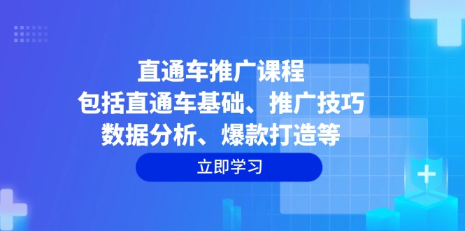 直通车推广课程：包括直通车基础、推广技巧、数据分析、爆款打造等-江南创业网