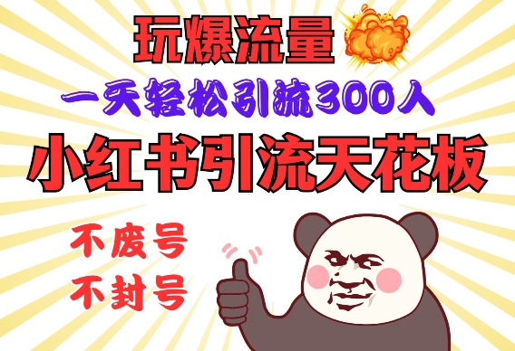 小红书引流天花板，玩爆流量，一天轻松引流300人，安全操作-江南创业网