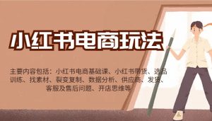 小红书电商玩法：带货/选品/找素材/裂变/数据分析/供应商/发货/售后/开店思维等-江南创业网