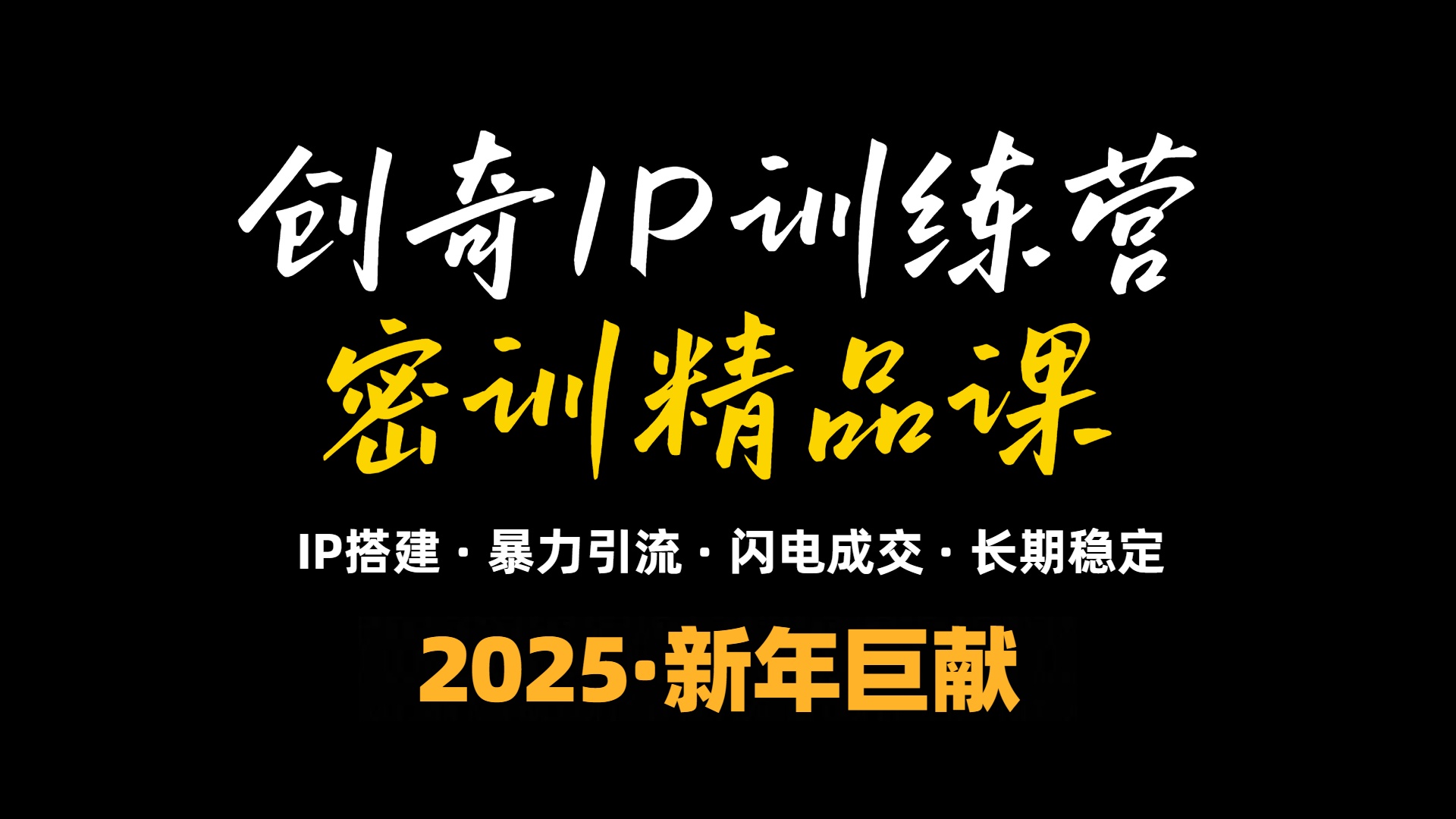 2025年“知识付费IP训练营”小白避坑年赚百万，暴力引流，闪电成交-江南创业网