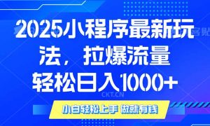 2025年小程序最新玩法，流量直接拉爆，单日稳定变现1000+-江南创业网