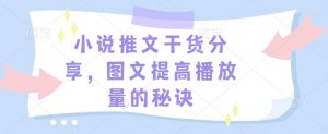 小说推文干货分享，图文提高播放量的秘诀-江南创业网