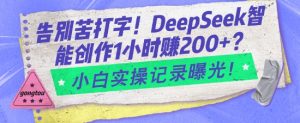 告别苦打字！DeepSeek智能创作1小时入2张？小白实操记录曝光-江南创业网