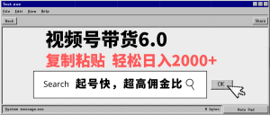 视频号带货6.0，轻松日入2000+，起号快，复制粘贴即可，超高佣金比-江南创业网