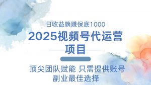 2025视频号代运营 日躺赚1000＋ 只需提供账号-江南创业网