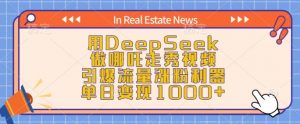 用DeepSeek做哪吒走秀视频，引爆流量涨粉利器，单日变现1k-江南创业网