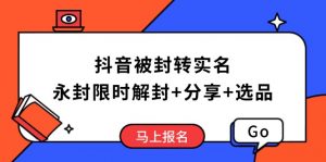 抖音被封转实名攻略，永久封禁也能限时解封，分享解封后高效选品技巧-江南创业网