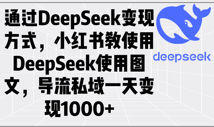 通过DeepSeek变现方式，小红书教使用DeepSeek图文，导流私域一天变现1000+-江南创业网