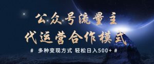 公众号流量主代运营  多种变现方式 轻松日入5张【揭秘】-江南创业网
