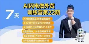 AI闪电做外贸训练营第22期：Al快速选品+小白1小时完成独立站搭建+10分钟获取200个客户等-江南创业网