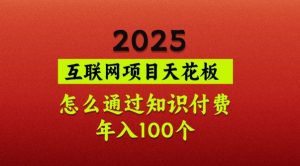 2025项目天花板，普通怎么通过知识付费翻身，年入百个【揭秘】-江南创业网