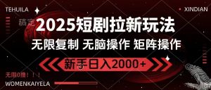 2025短剧拉新玩法，无需注册登录，无限0撸，无脑批量操作日入2000+-江南创业网