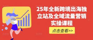 25年全新跨境出海独立站及全域流量营销实操课程，跨境电商独立站TIKTOK全域营销普货特货玩法大全-江南创业网