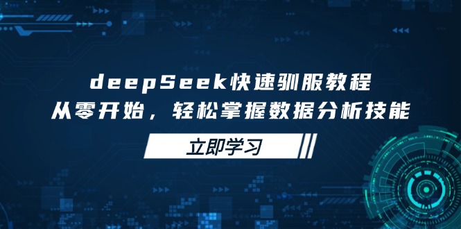 deepSeek快速驯服教程，从零开始，轻松掌握数据分析技能-江南创业网