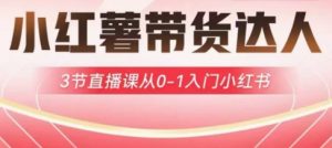 小红薯达人带货启航计划，3节直播课从0-1入门小红书-江南创业网