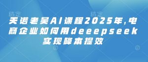 天诺老吴AI课程2025年，电商企业如何用deeepseek实现降本提效-江南创业网