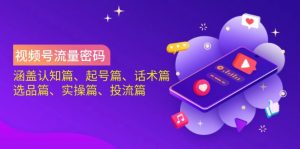 视频号流量密码：涵盖认知篇、起号篇、话术篇、选品篇、实操篇、投流篇-江南创业网