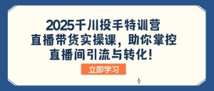 2025千川投手特训营：直播带货实操课，助你掌控直播间引流与转化！-江南创业网