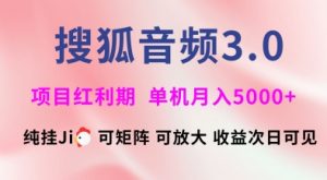 搜狐音频挂ji3.0.可矩阵可放大，独家技术，稳定月入5000+【揭秘】-江南创业网