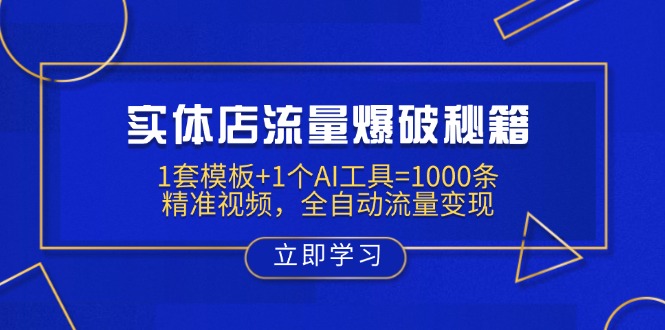 实体店流量爆破秘籍：1套模板+1个AI工具=1000条精准视频，全自动流量变现-江南创业网