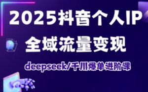 2025抖音个人IP全域流量变现进阶课，deepseek千川爆单进阶课-江南创业网