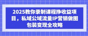 2025教你录制课程挣收益项目，私域公域流量IP营销做图包装变现全攻略-江南创业网