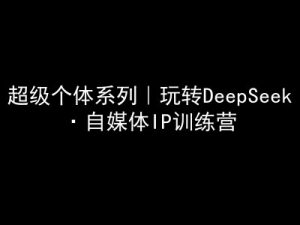 超级个体系列，玩转DeepSeek·自媒体IP训练营，deepseek教程-江南创业网