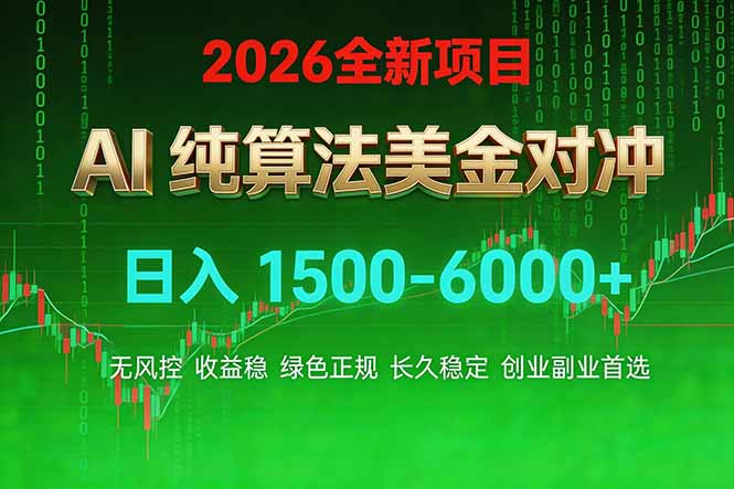 2026 全新美金对冲项目,不套平台赠金,不封号,纯算法对冲,日入 1500-6000+-江南创业网