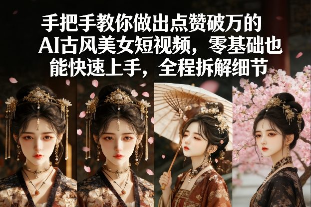手把手教你做出点赞破万的AI古风美女短视频,零基础也能快速上手,全程拆解细节-江南创业网