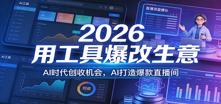 2026用工具爆改生意，AI时代创收机会，AI打造爆款直播间-江南创业网