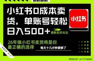 小红书0成本AI卖货，单账号轻松日入500+，完全托管AI，可矩阵放大-江南创业网