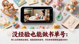 没经验也能做书单号：育儿古风情感全类型，抠图混剪到发布，学员单条视频收益破2000+-江南创业网