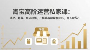 淘宝高阶运营私家课：选品、爆款、全店动销，三模块构建盈利闭环，月入破5万(更新26年2月-江南创业网