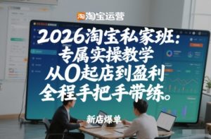 2026淘宝私家班:专属实操教学,从0起店到盈利,全程手把手带练(更新)-江南创业网