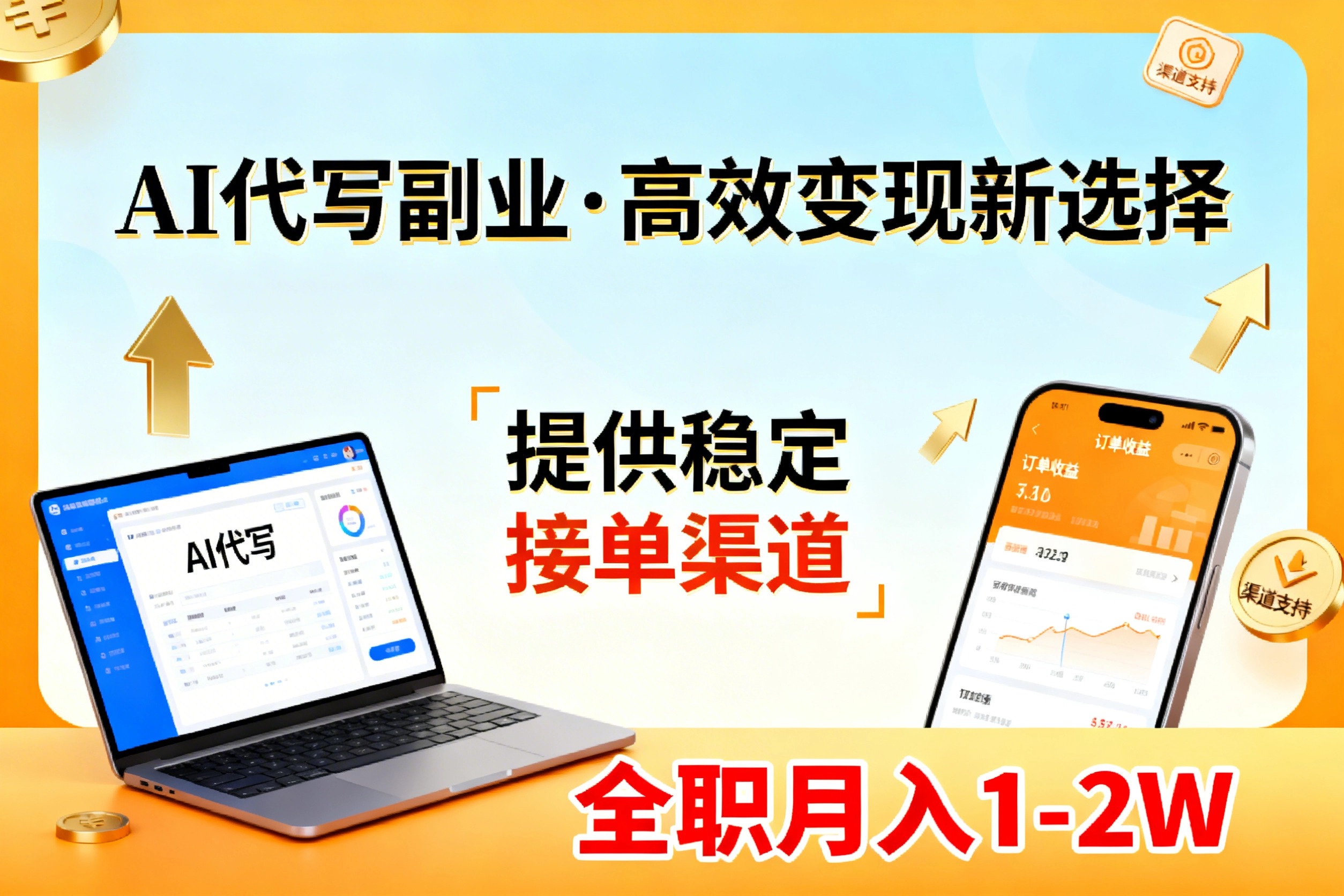 AI代写副业，高效变现，提供渠道，永不失业副业兼职 全职月入1-2W【SOP手册】-江南创业网