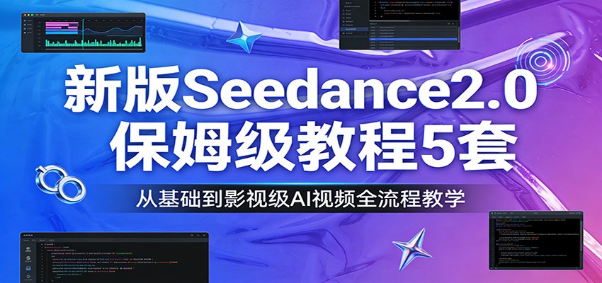 图片[1]-新版Seedance2.0保姆级教程5套：从基础到影视级AI视频全流程教学-江南创业网