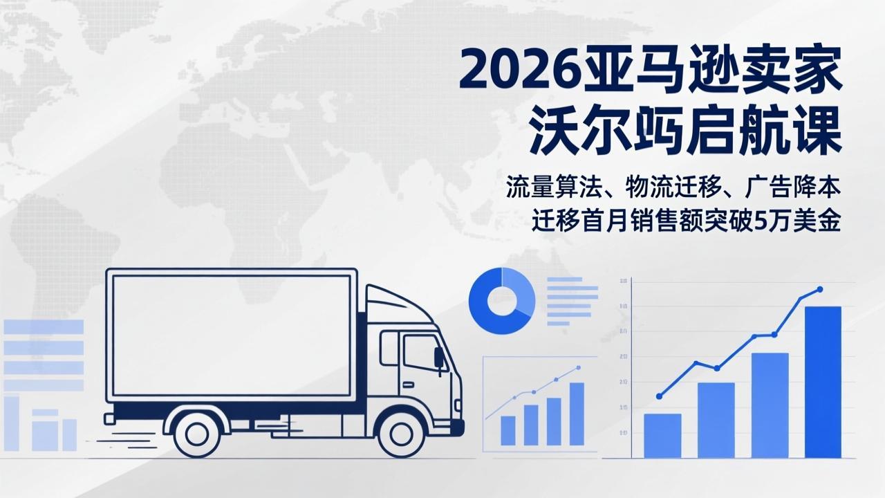 2026亚马逊卖家沃尔玛启航课，流量算法、物流迁移、广告降本，迁移首月销售额突破5万美金-江南创业网
