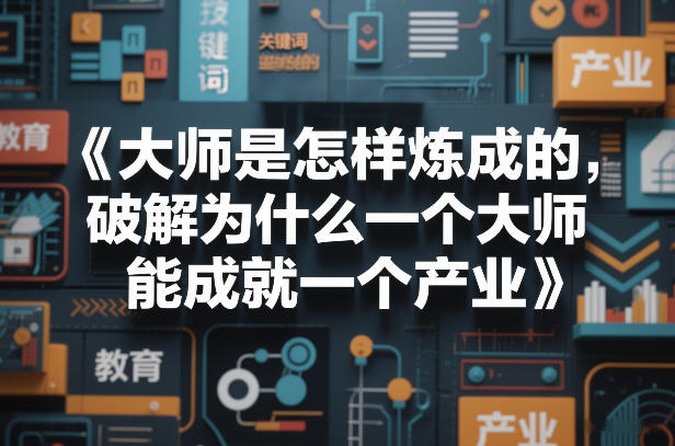 大师是怎样炼成的，破解为什么一个大师，能成就一个产业【电子书】-江南创业网