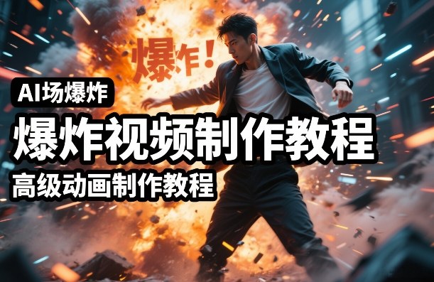 AI场景爆炸视频制作教程，利用人物实拍视频制作出高级的动画特效-江南创业网