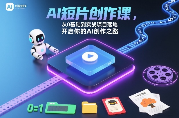AI短片创作课，从0基础到实战项目落地，开启你的AI创作之路(更新)-江南创业网