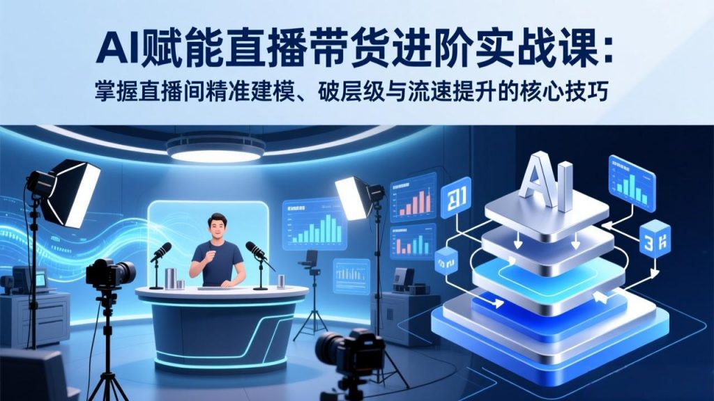 AI赋能直播带货进阶实战课：掌握直播间精准建模、破层级与流速提升的核心技巧-江南创业网
