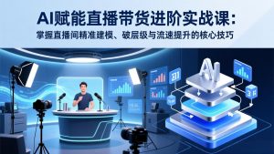 AI赋能直播带货进阶实战课：掌握直播间精准建模、破层级与流速提升的核心技巧-江南创业网