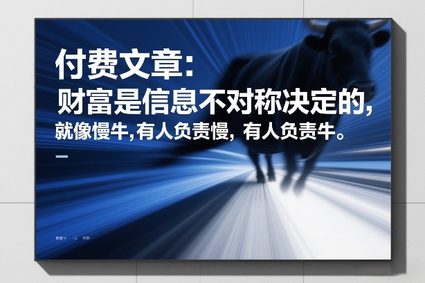 付费文章：财富是信息不对称决定的，就像慢牛，有人负责慢，有人负责牛-江南创业网