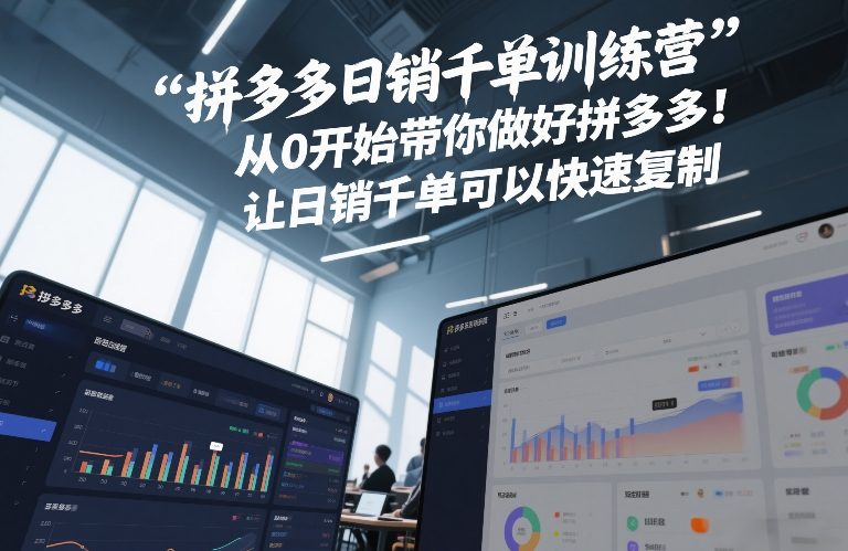 拼多多日销千单训练营,从0开始带你做好拼多多,让日销千单可以快速复制(更新26年2月)-江南创业网