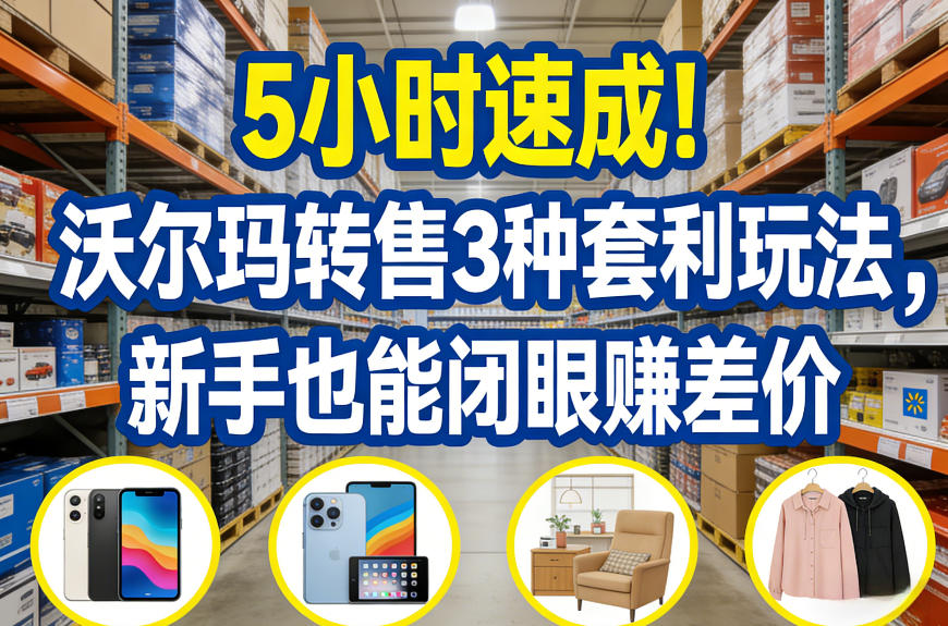 5小时速成！沃尔玛转售3种套利玩法，新手也能闭眼賺差价-江南创业网