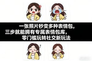 一张照片秒变多种表情包，三步就能拥有专属表情包库，零门槛玩转社交新玩法【文档】-江南创业网