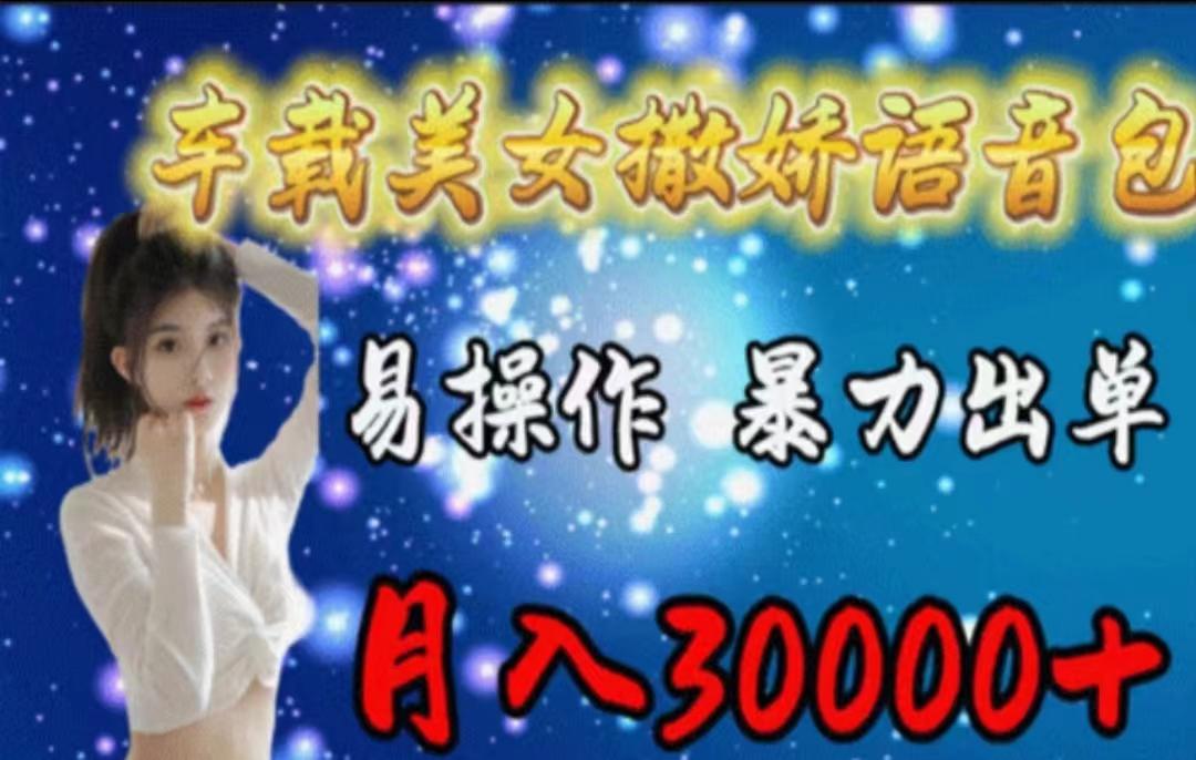 车载美女撒娇语音包，执行就出单，月入3000＋，小白看完课程就能马上实操-江南创业网