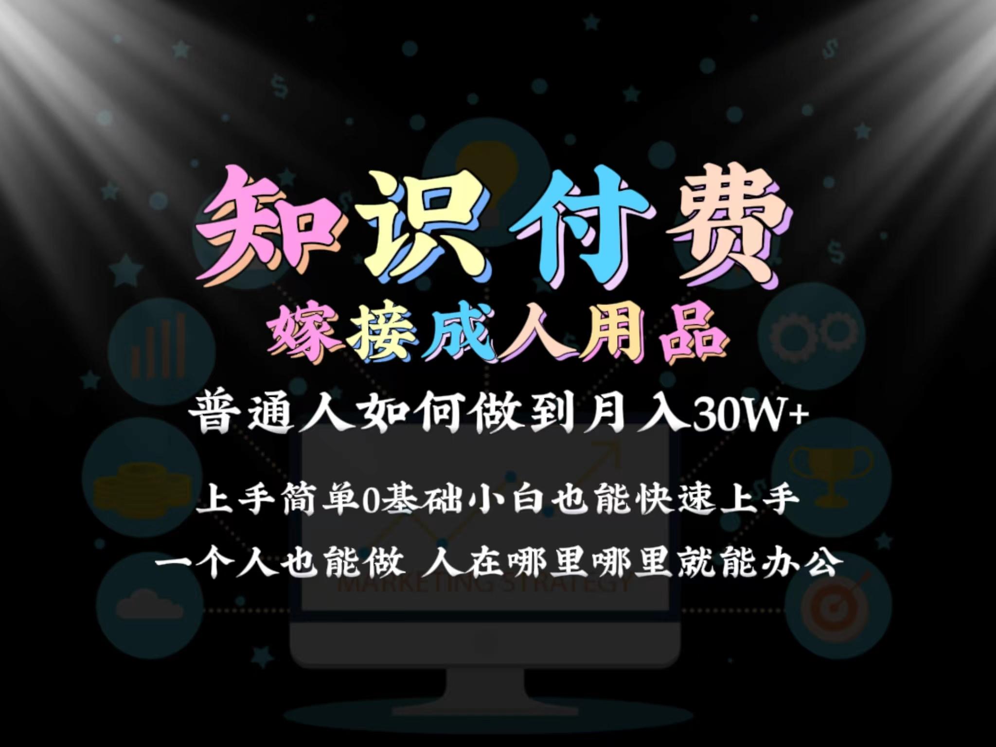 2024普通人做知识付费结合成人用品如何实现单月变现30w 保姆教学1.0-江南创业网